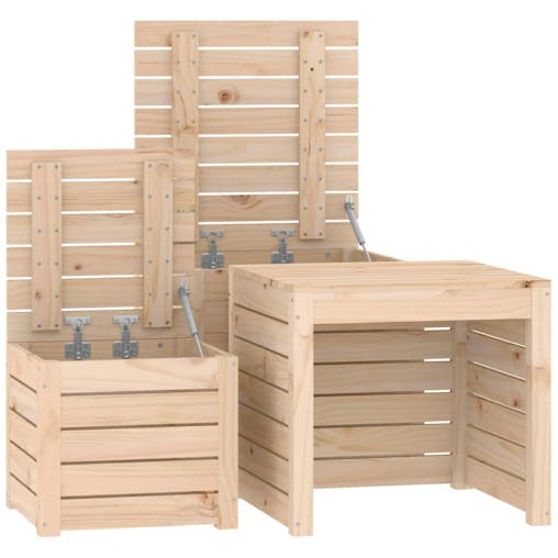 NNEVL 3 Piece Garden Box Set Solid Wood Pine