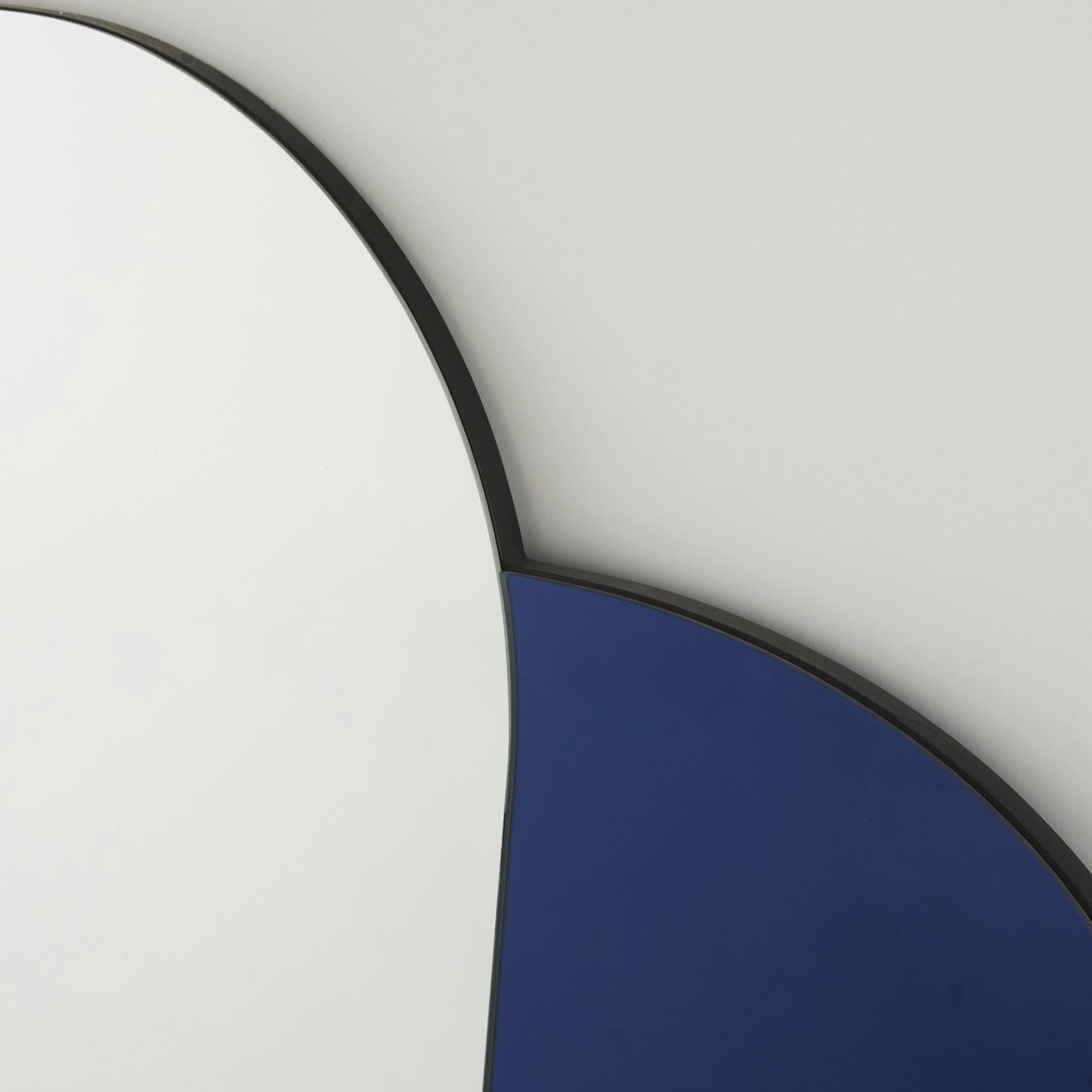 ENOLA - Miroir déstructuré transparent et teinté bleu 100x120