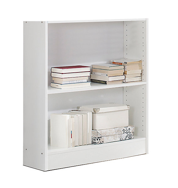 Etagère de 2 tablettes coloris Blanc - longueur 82 x profondeur 33 x hauteur 90 cm
