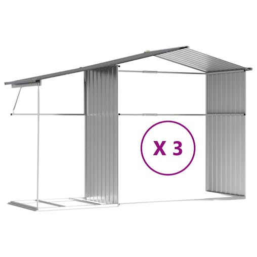 NNEVL Garden Shed Grey 277x365.5x179 cm Galvanised Steel