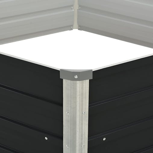 NNEVL Raised Garden Bed Anthracite 129x129x45 cm Galvanised Steel