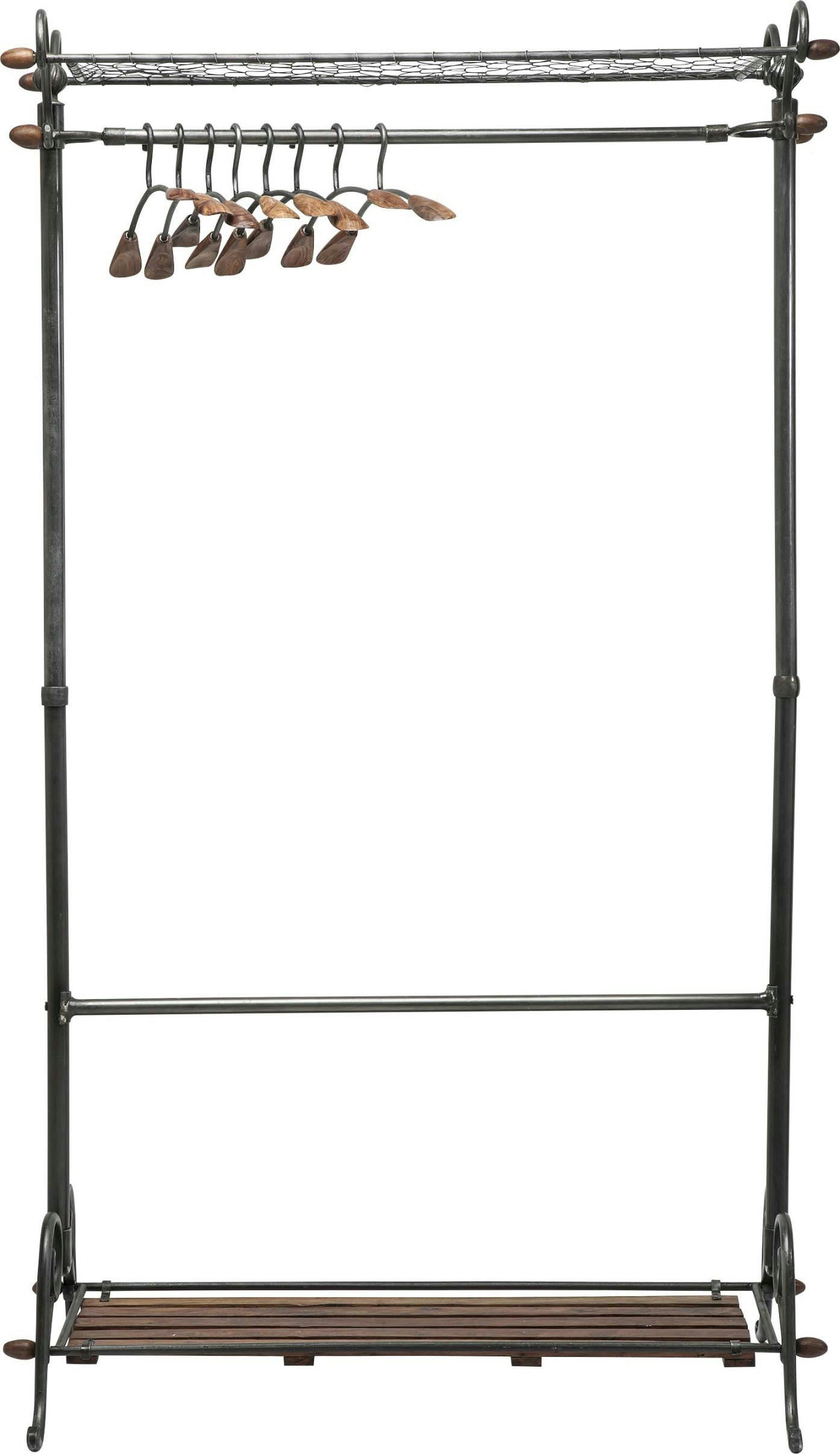 COSMOPOLITAN - Porte-manteau 12 cintres en acier et manguier