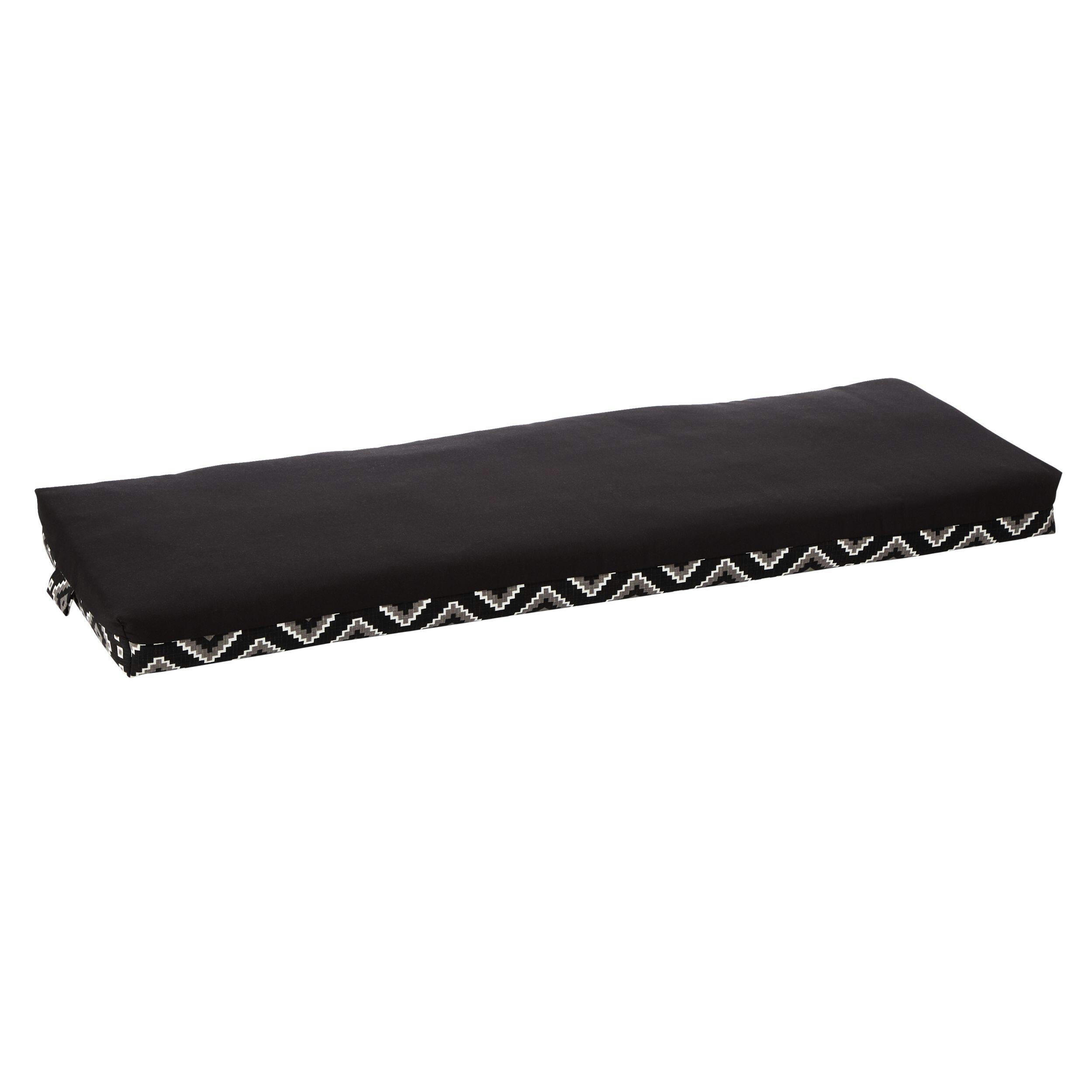 CANVAS Boho Patio UV, Water & Stain Resistant, Bench Cushion, Black