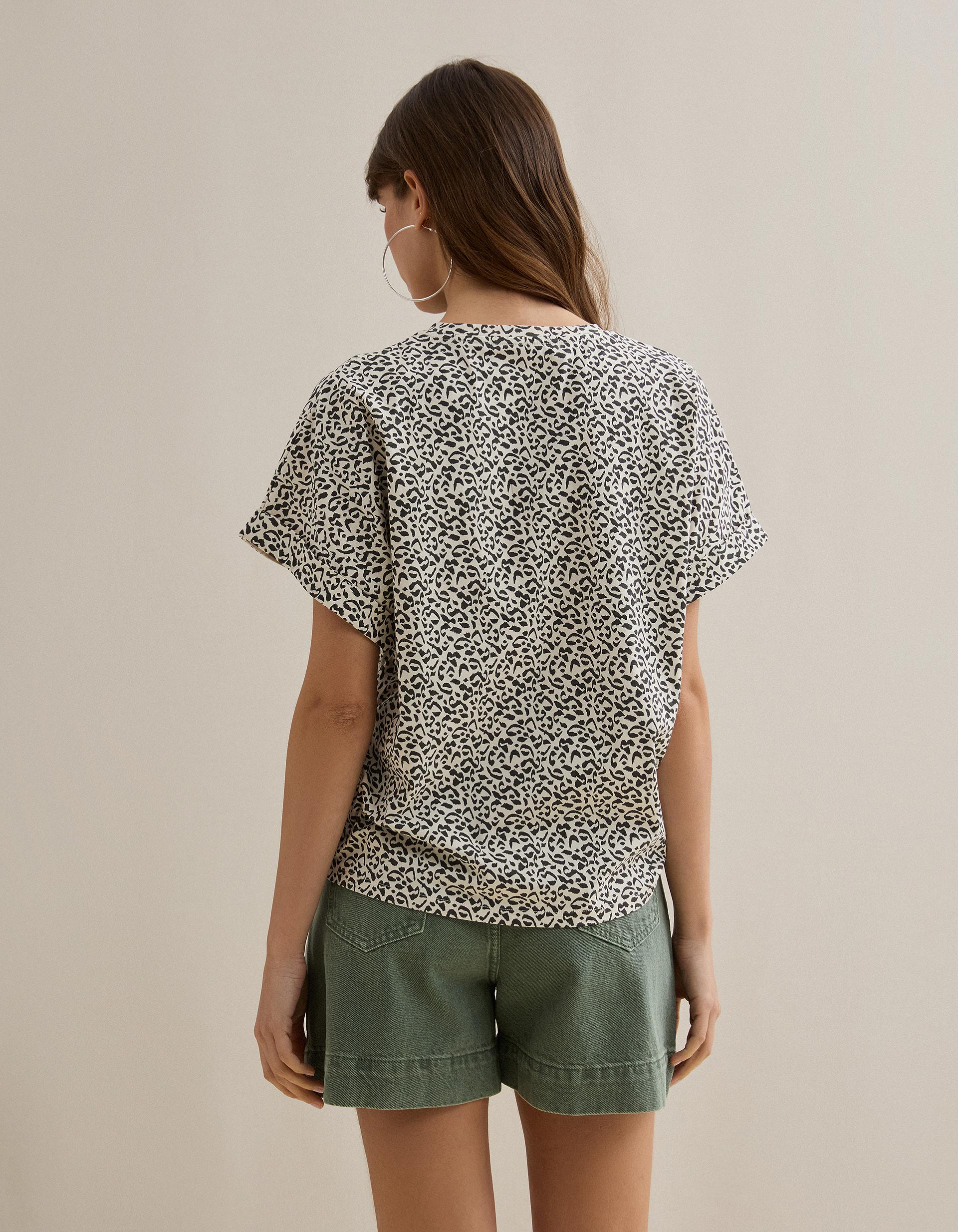 T-shirt Animal Print, Mulher, Preto