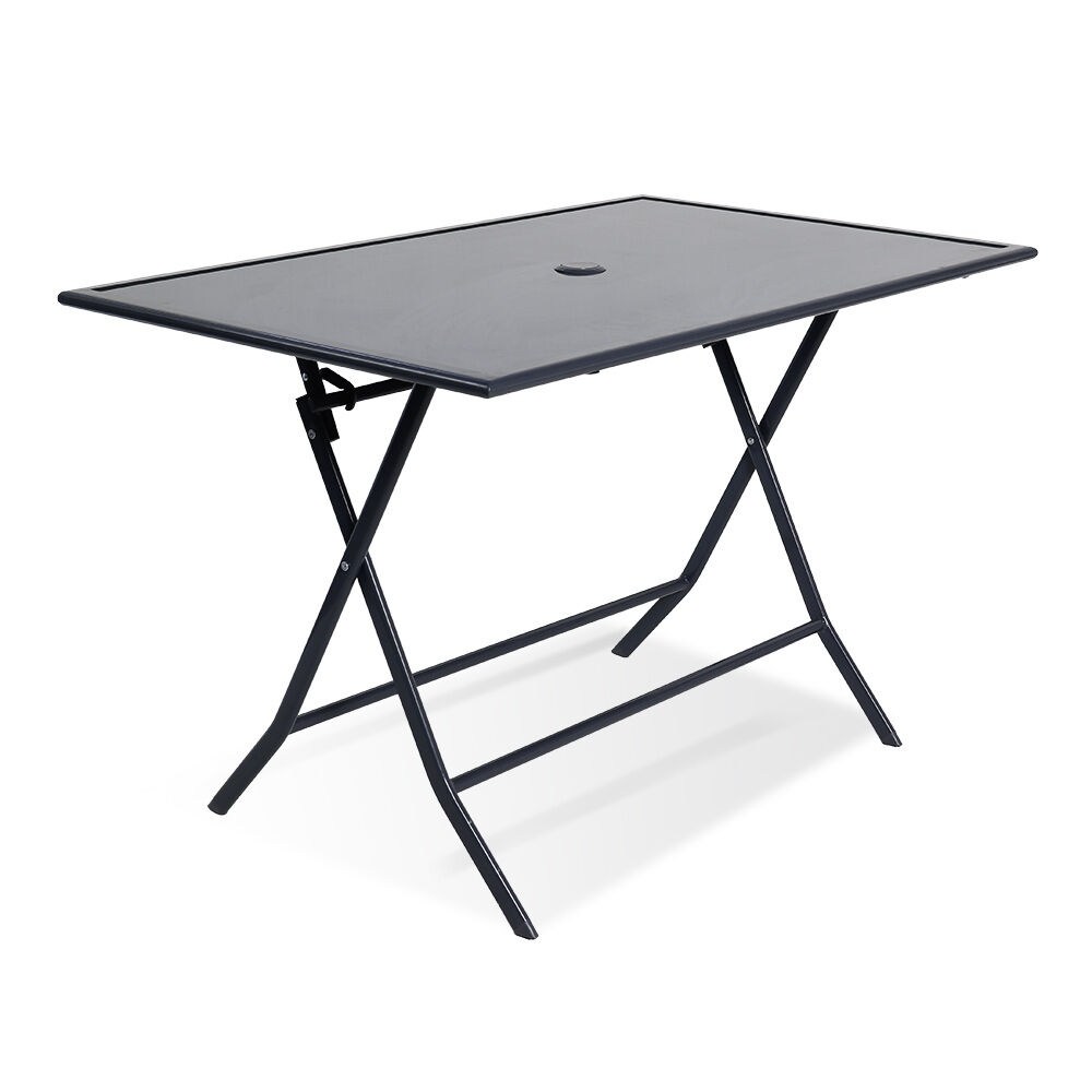 Table de jardin London pliante 4personnes anthracite 110xH71xH70cm