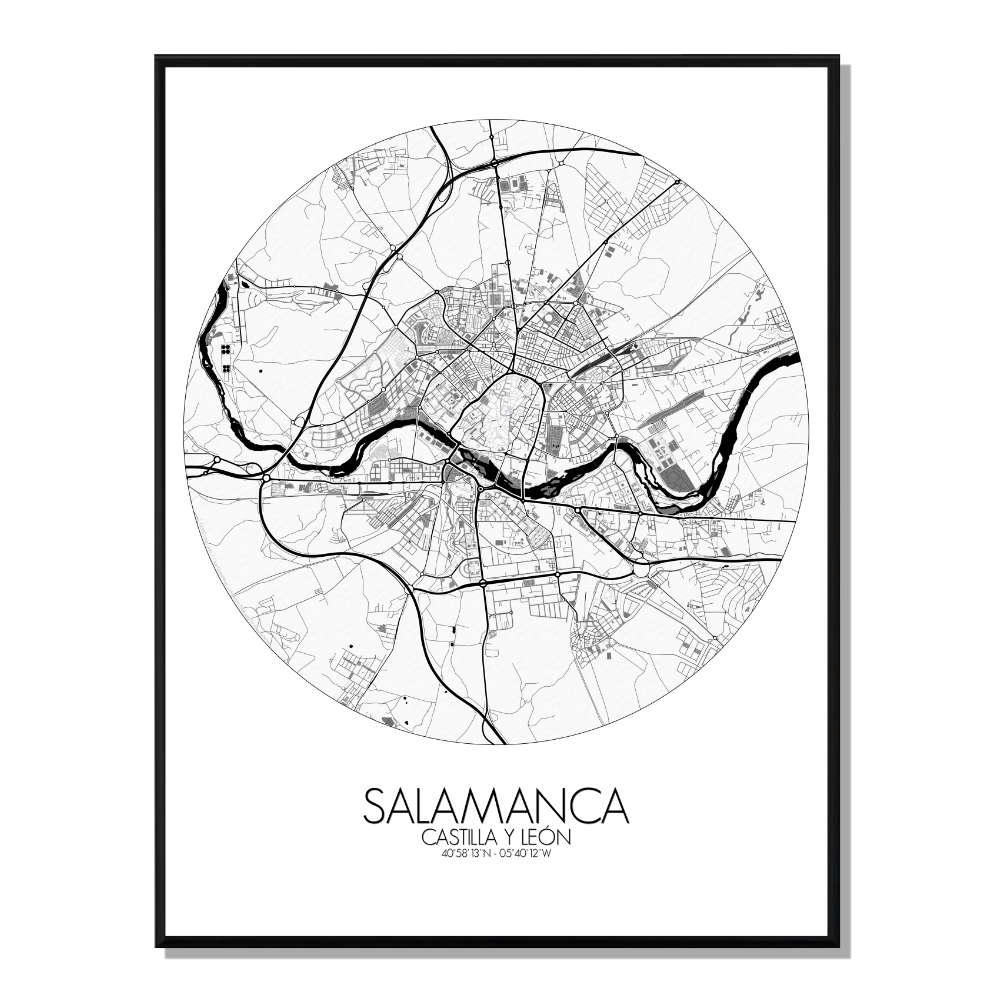 - Affiche Salamanque Carte ronde 40x50
