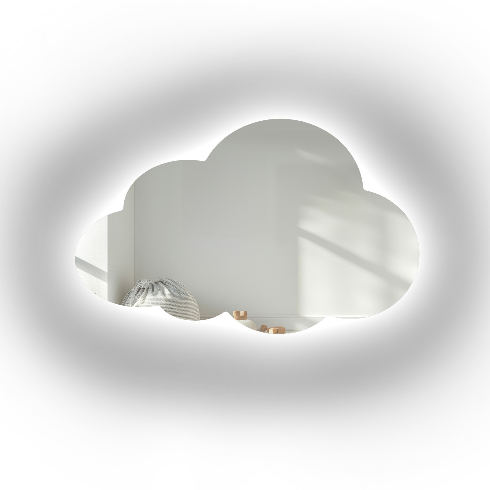 Lustro do pokoju dziecięcego chmurka z podświetleniem – CLOUD LED