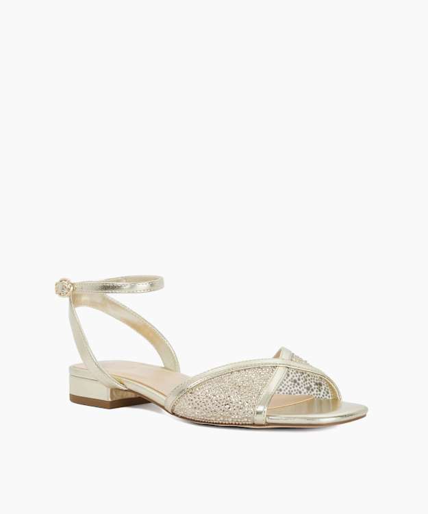 Naxxos Gold - Ankle Strap Embellished Sandals