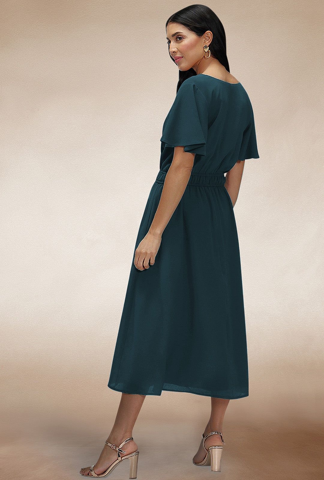 Hot Squash Chiffon Midi Dress