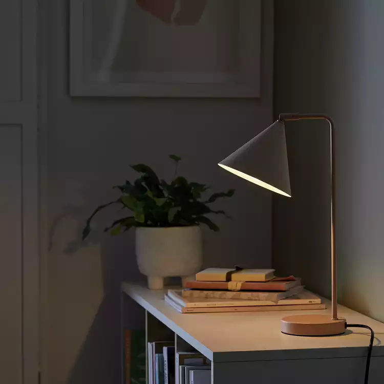 Habitat Cone 40cm Metal Adjustable Table Lamp - Rose