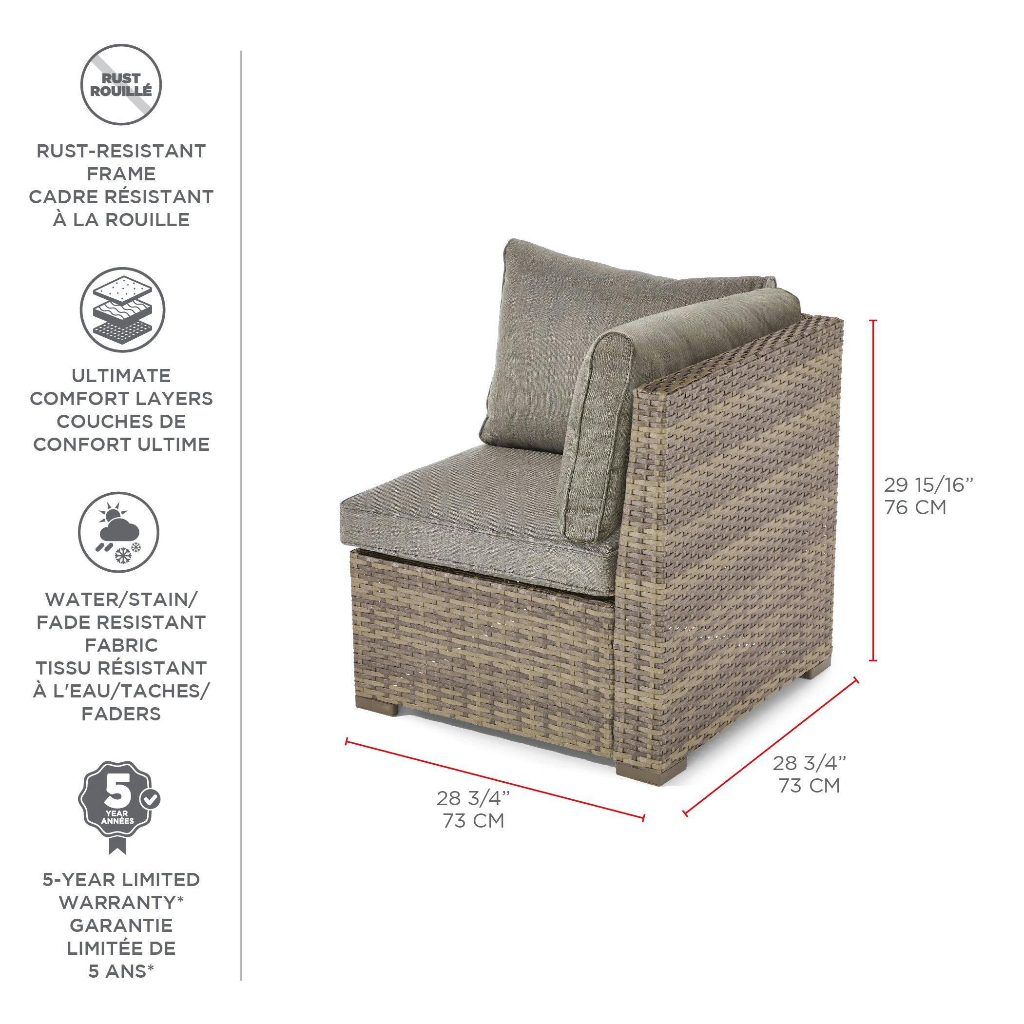 CANVAS Bala All-Weather Wicker Outdoor/Patio Corner Chair