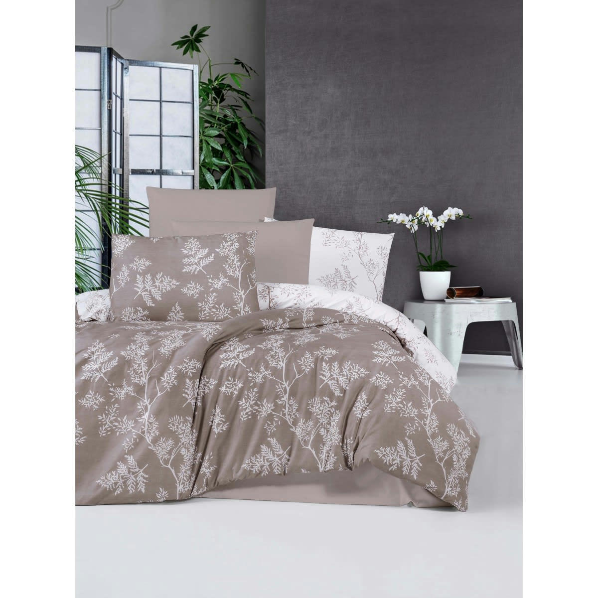 FOREST - Parure housse de couette 200x200 cm et 2 taies d'oreiller 65x65 cm