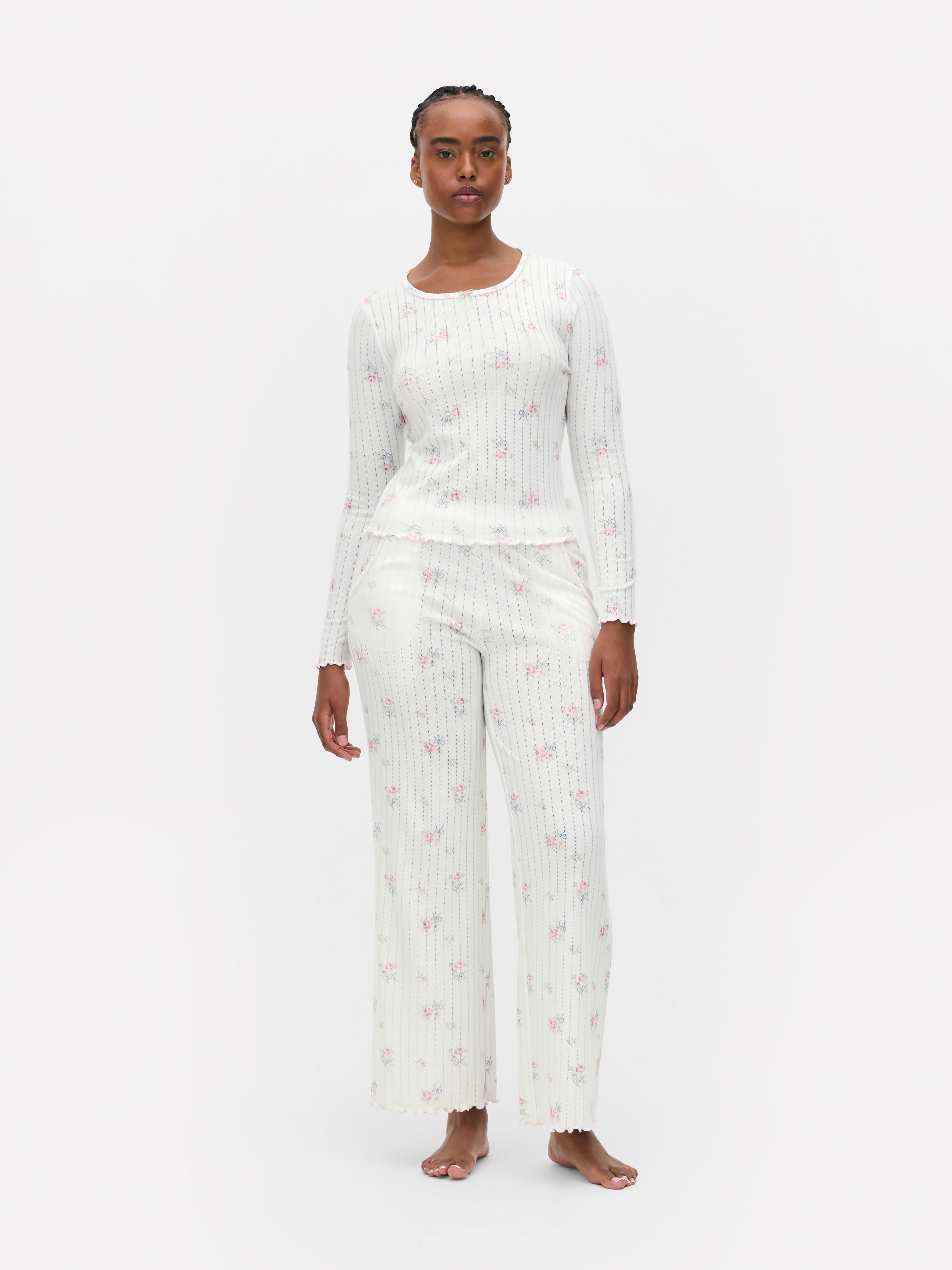 Floral Pointelle Pajama Top