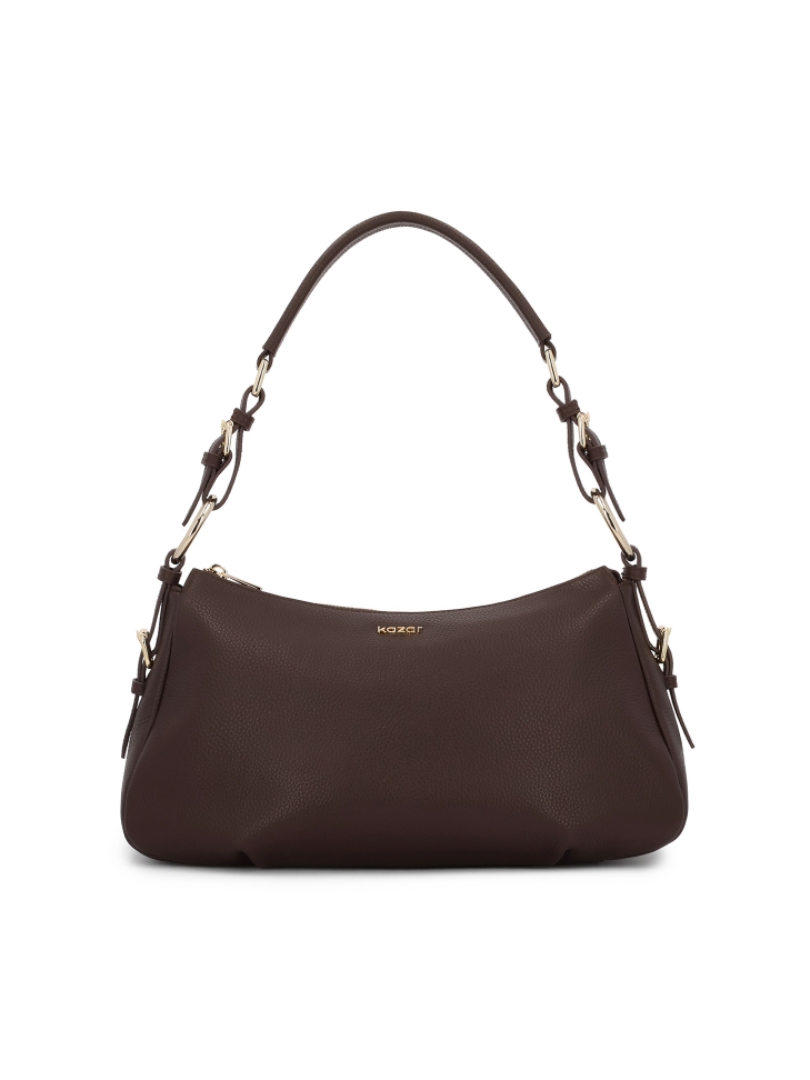 Dark brown leather shoulder bag