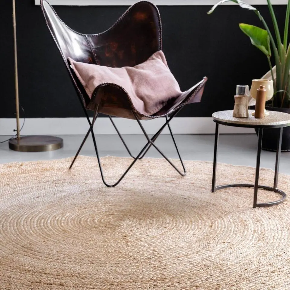 Interieur05 EVA Interior rond vloerkleed Jute naturel - 150 x 150 cm