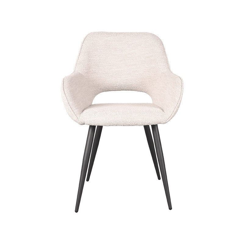 LABEL51 Eetkamerstoel Fer - Naturel Bouclé - Zithoogte 48cm