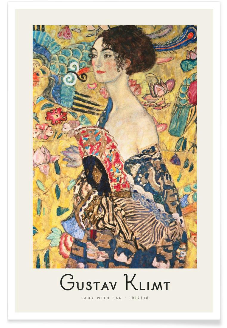 KLIMT - LADY WITH FAN - Affiche multicolore