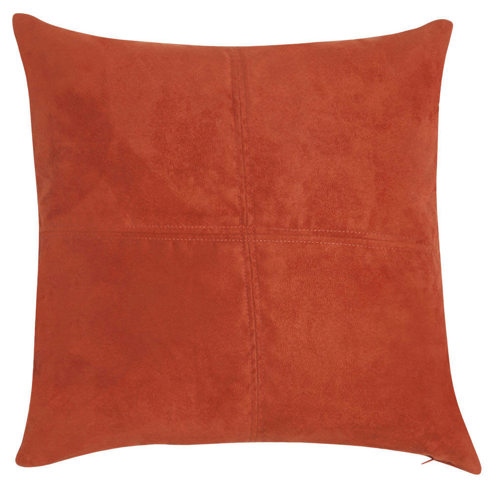 - Coussin en suédine terracotta 60x60