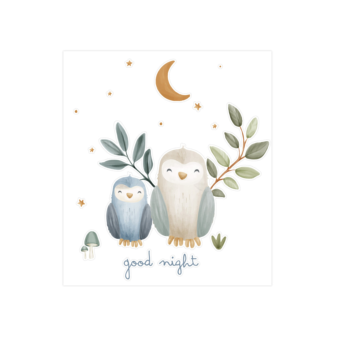 Little Dutch Muurstickers Forest Friends Good Night - 45x40cm