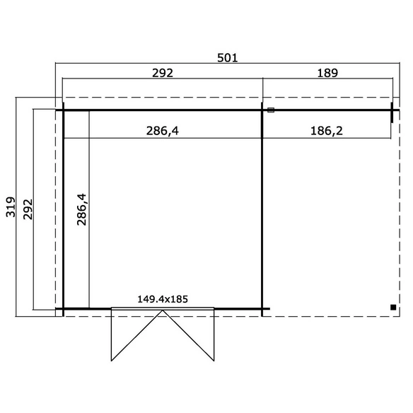 Gartenhaus »Tampa«, BxHxT: 302 x 210,9 x 319 cm (Außenmaße inkl. Dachüberstand), Holz