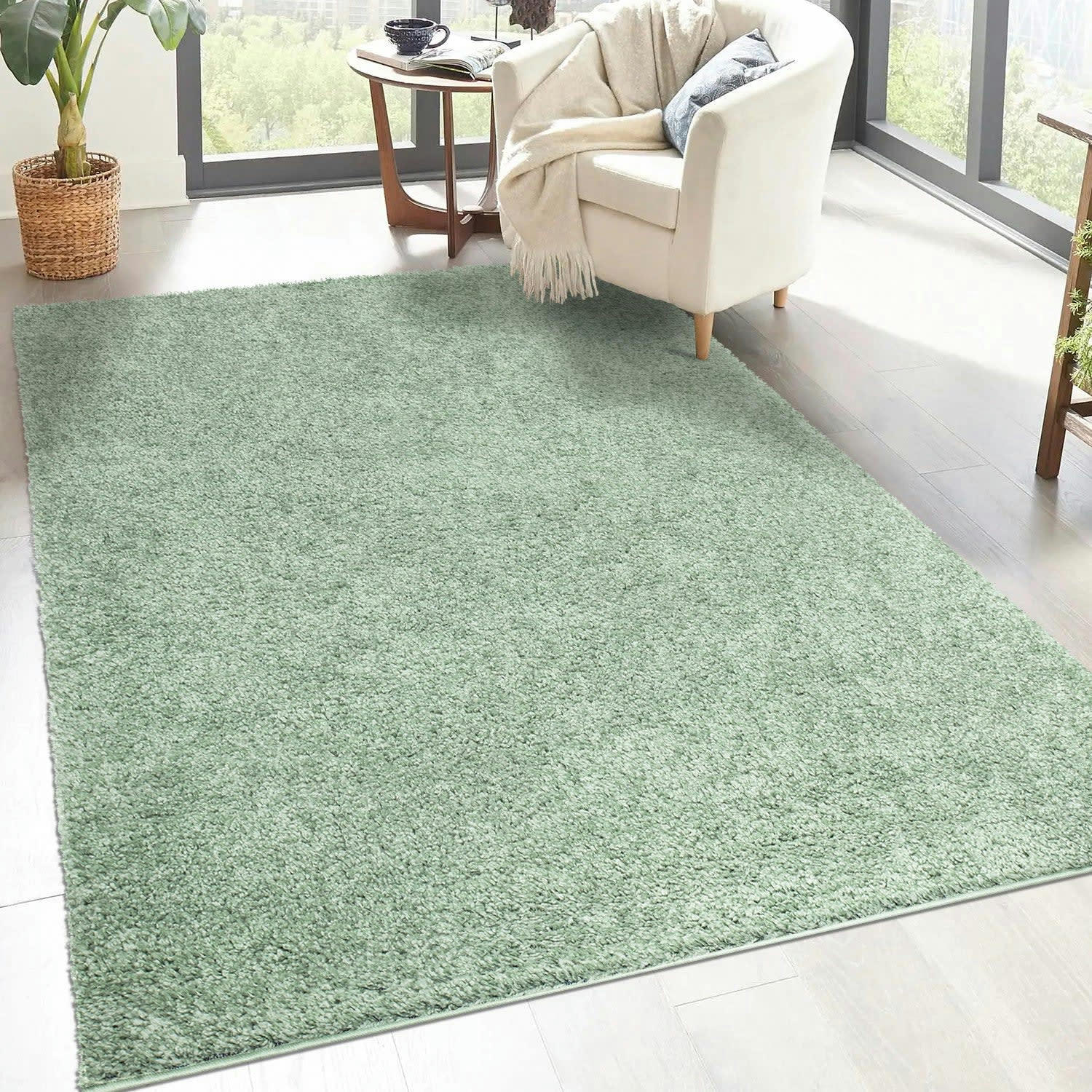 SOFTY - Tapis à poils longs SOFTY vert amande 120x170cm
