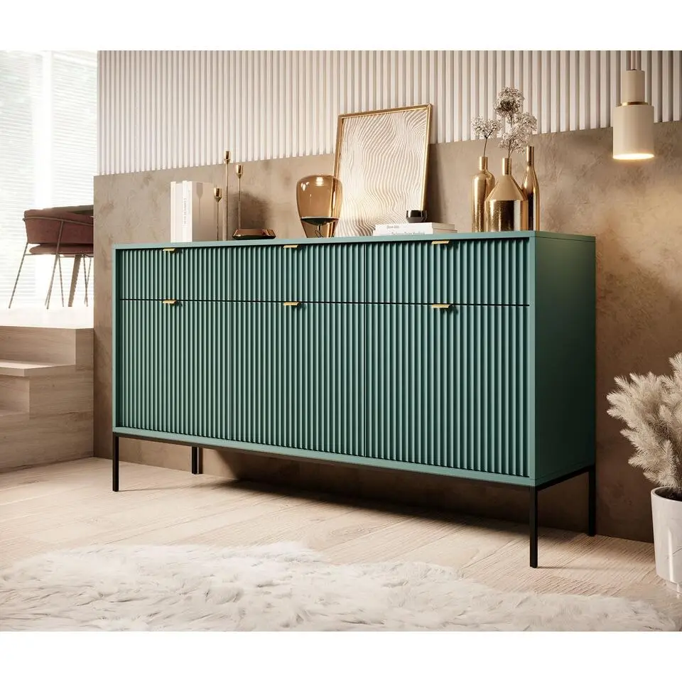Meubella - Dressoir Navil - Groen - 154 cm