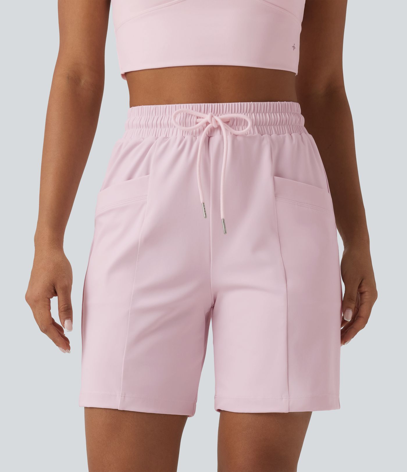 Bermuda de yoga SoftlyZero™ Airy taille haute avec cordon de serrage effet frais InstantCool et poches, protection solaire UPF50