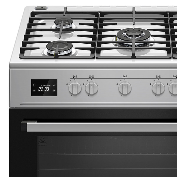 Kuchnia gazowo-elektryczna RAVANSON KWGE-K90A Cheff Modern srebrna 90 cm