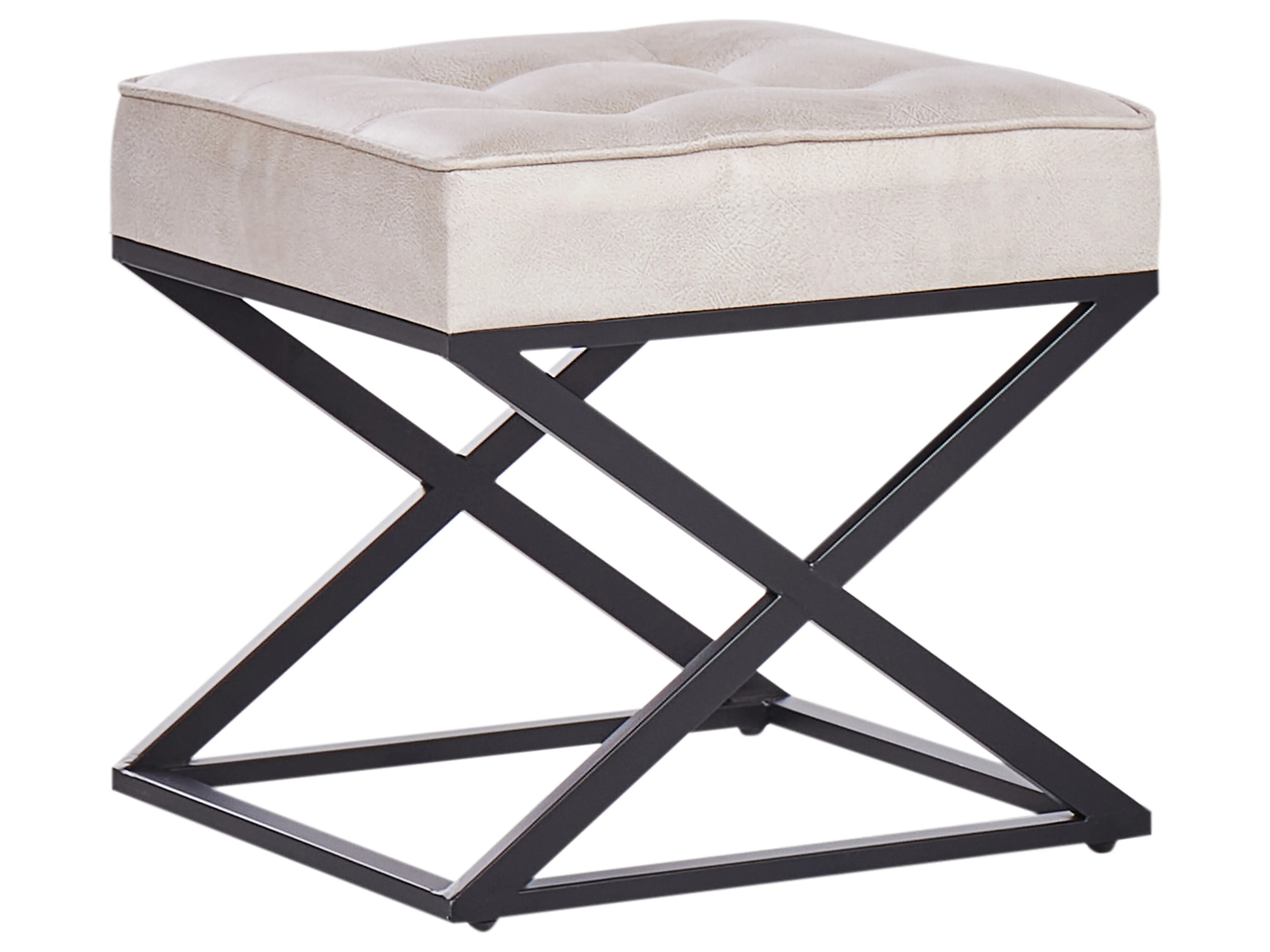 Footstool MURDO Faux Leather Beige