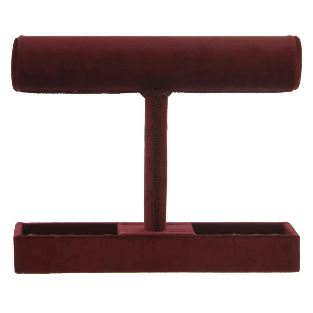- Porte bijoux en velours rouge Bordeaux