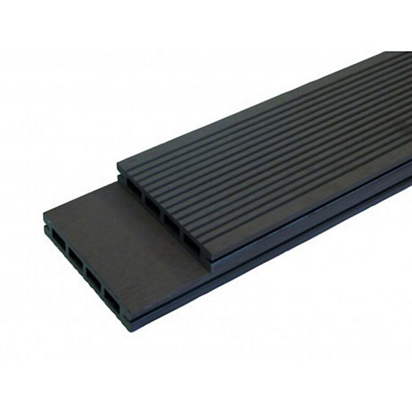 PACK 15 m² lame de terrasse composite Prima   ACCESSOIRES 2200mm Gris anthracite, ep.19 mm, l.12 cm, L.220 cm