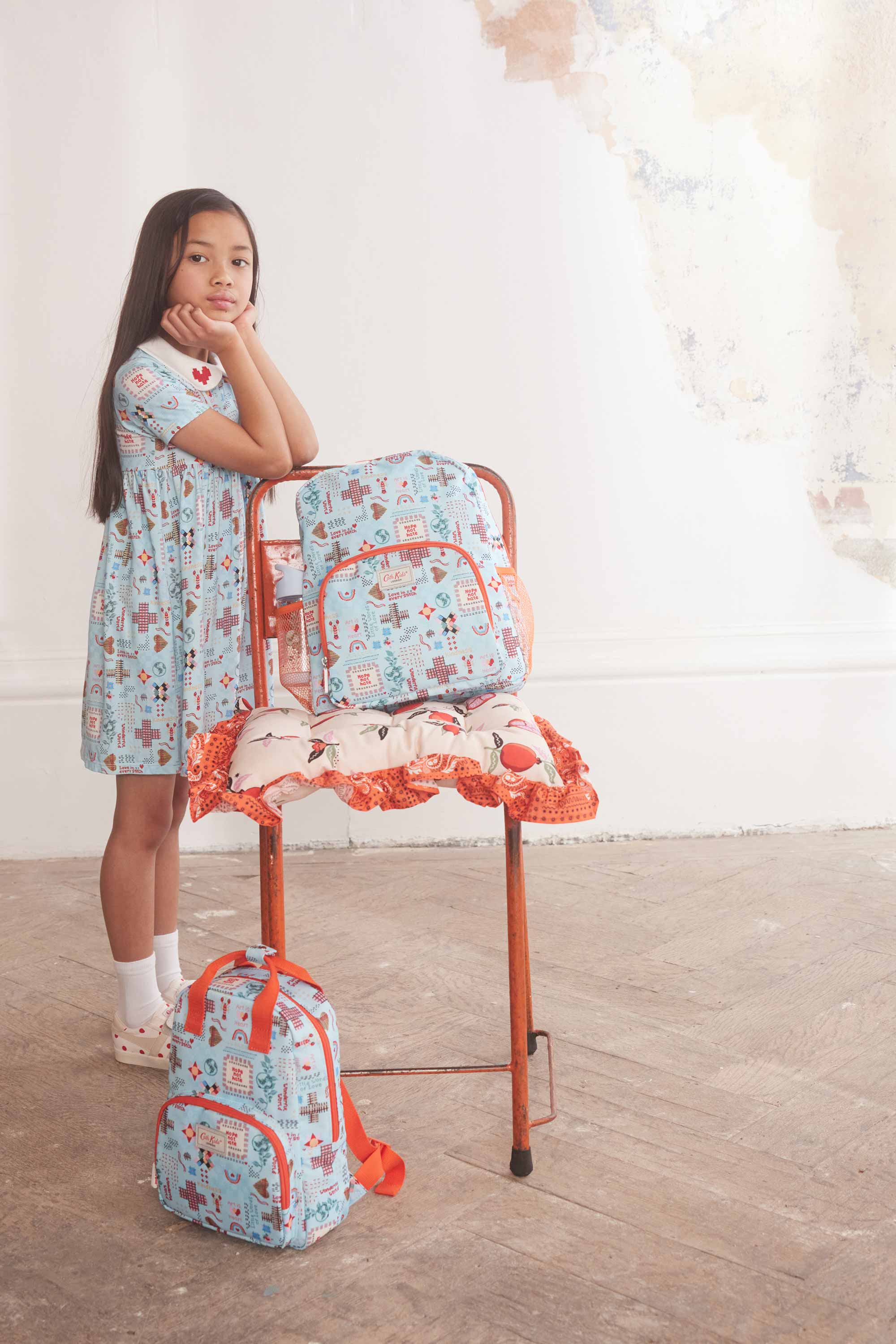 Patchwork Ditsy Kids Classic Large Backpack with Mesh Pocket