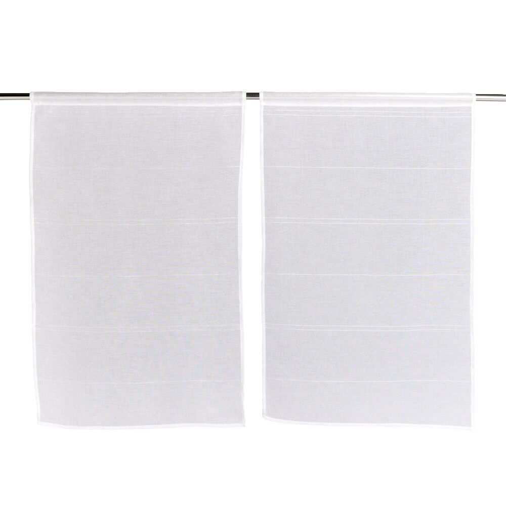Lot de 2 vitrages 60x90cm blanc