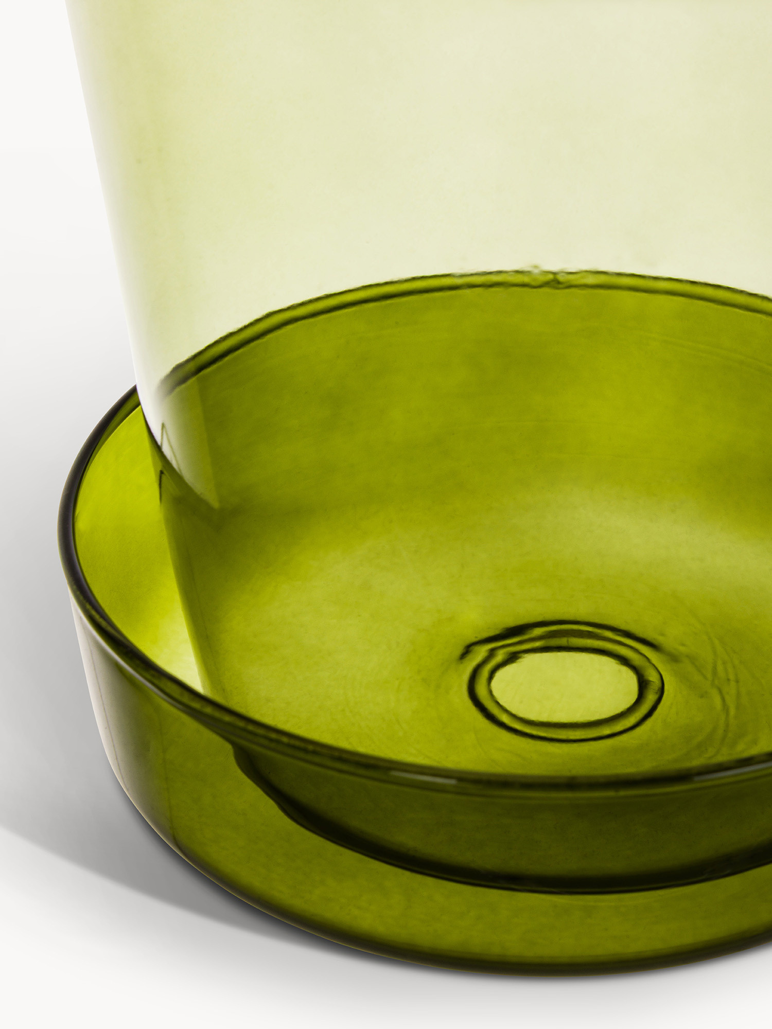 Vaso con piattino in vetro borosilicato