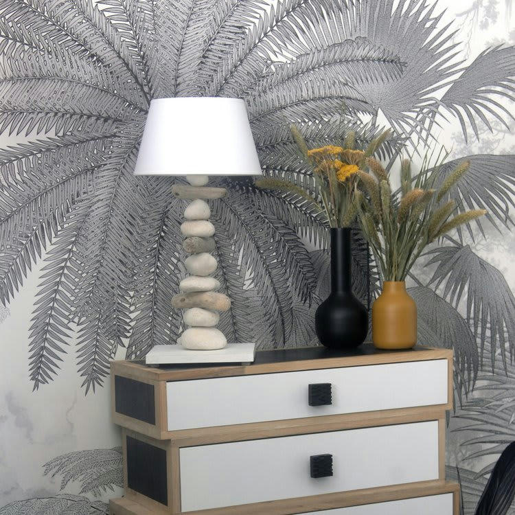 ESPRIT DE LAGON - Lampe à poser en bois blanc