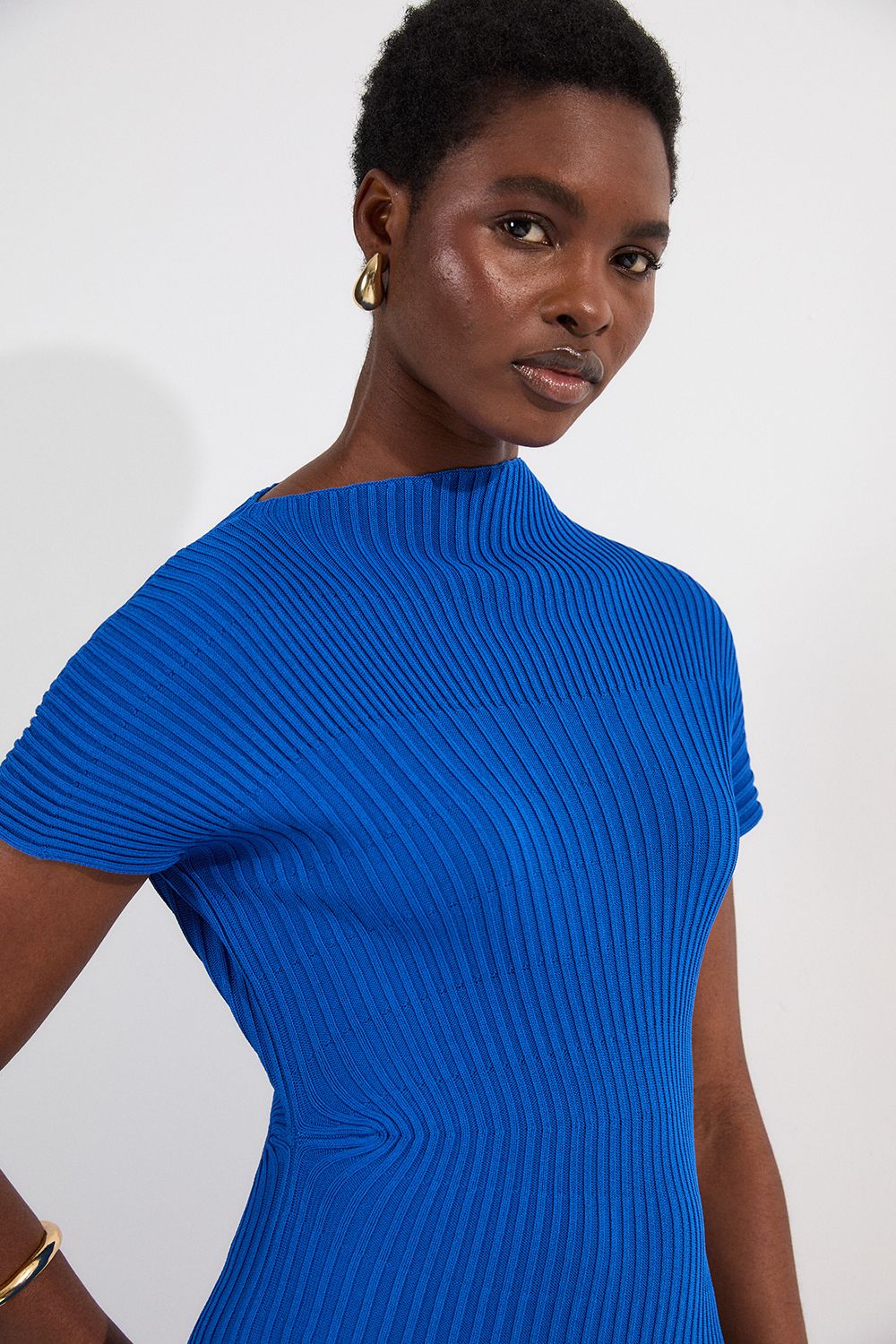 KarenMillen Stitch Detail Knit Midi Dress