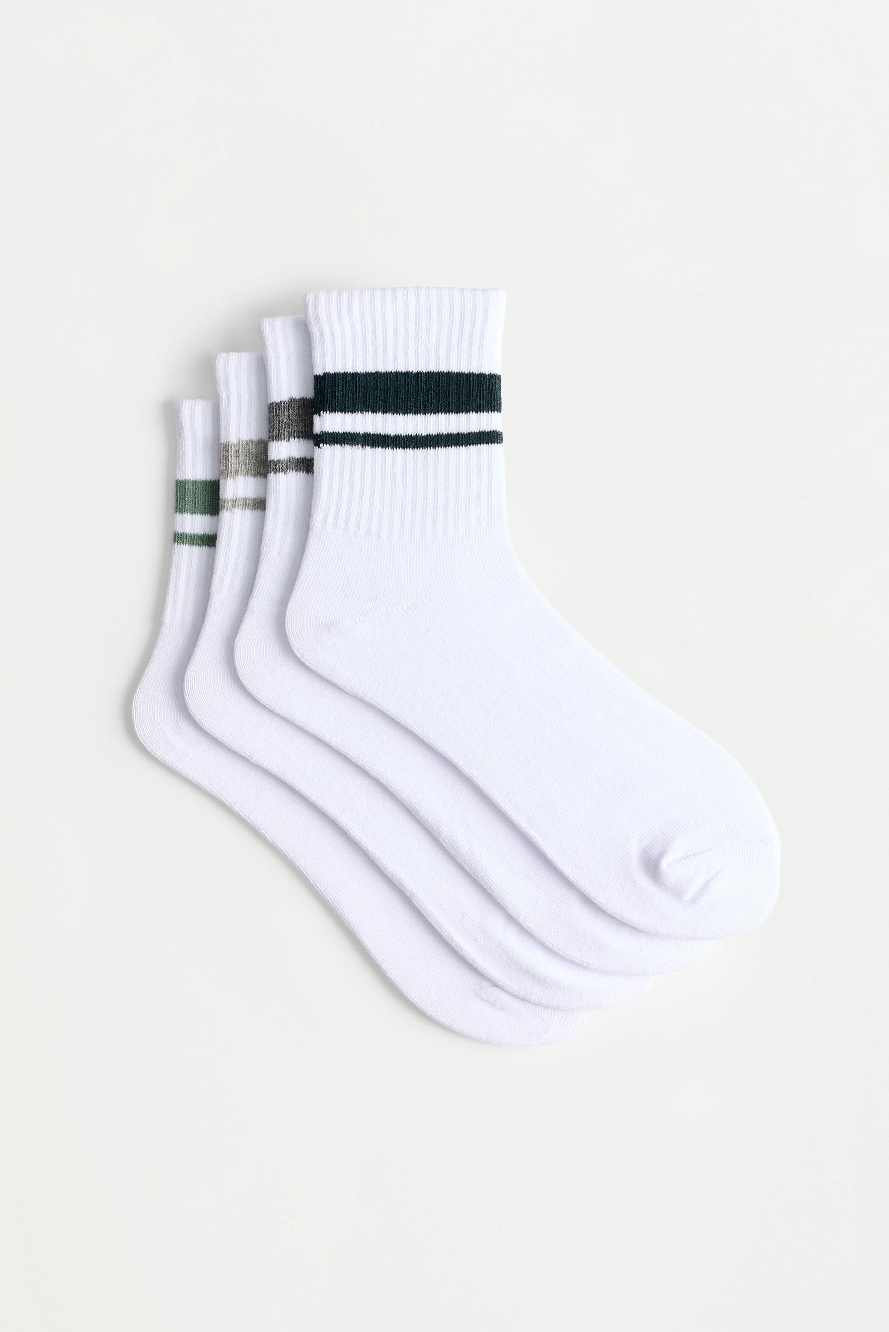 Calcetines tobillero alto rayas (Pack 4)