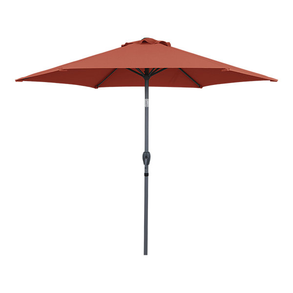 Parasol centré inclinable rond ouverture manivelle toile terracotta GoodHome Kasane