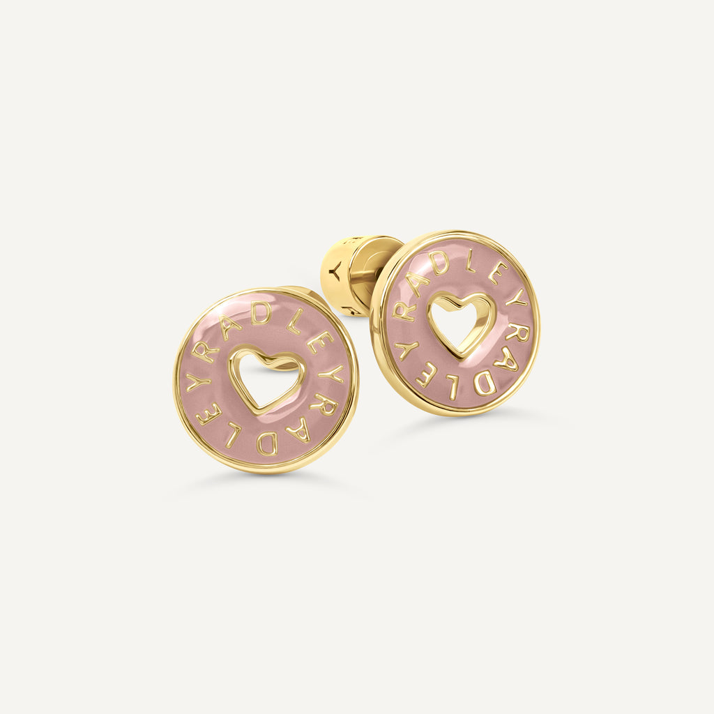 Sion Close - Enamel Heart Cut Out Earrings
