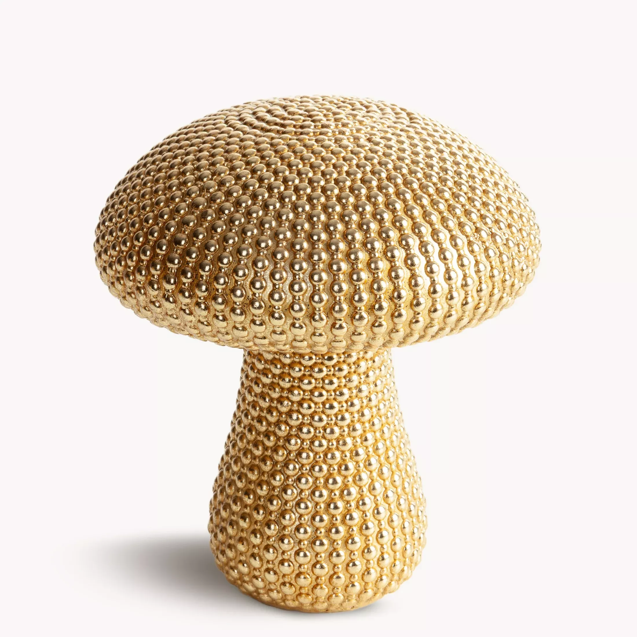 Figurka złota grzybek pokryta złotymi kuleczkami średnica 19x21 cm DEAN