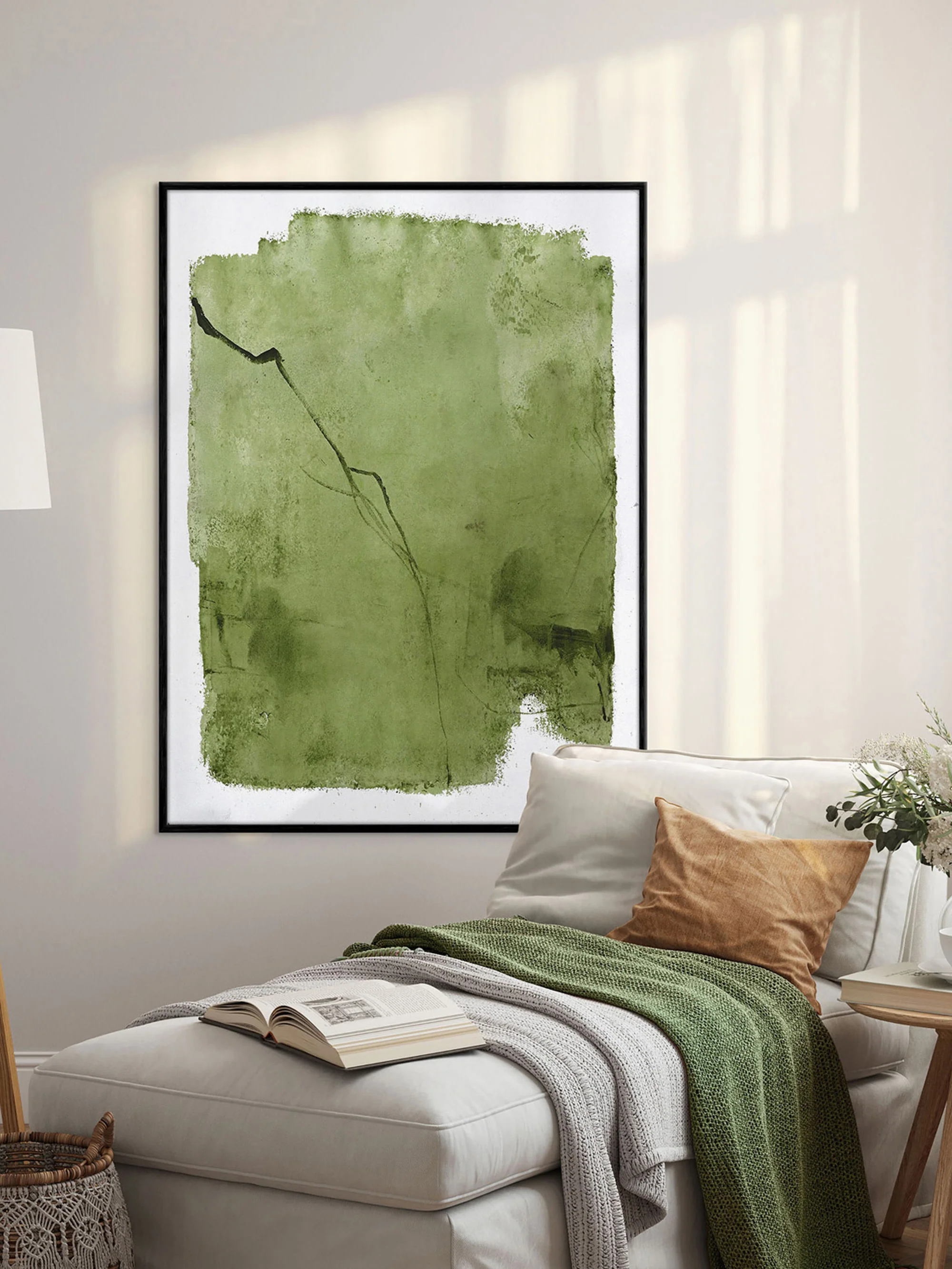 Handgemaltes Leinwandbild Green Layer