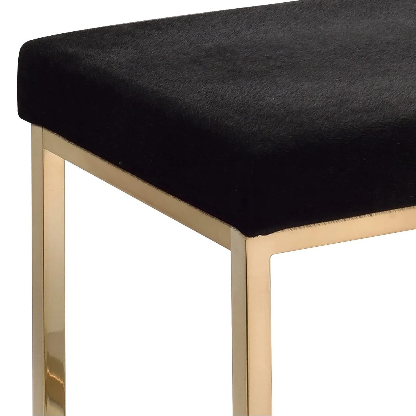 Boice Fabric & Champagne Finish Ottoman Comfortable choice, multiple functions, classic design, and cozy corners