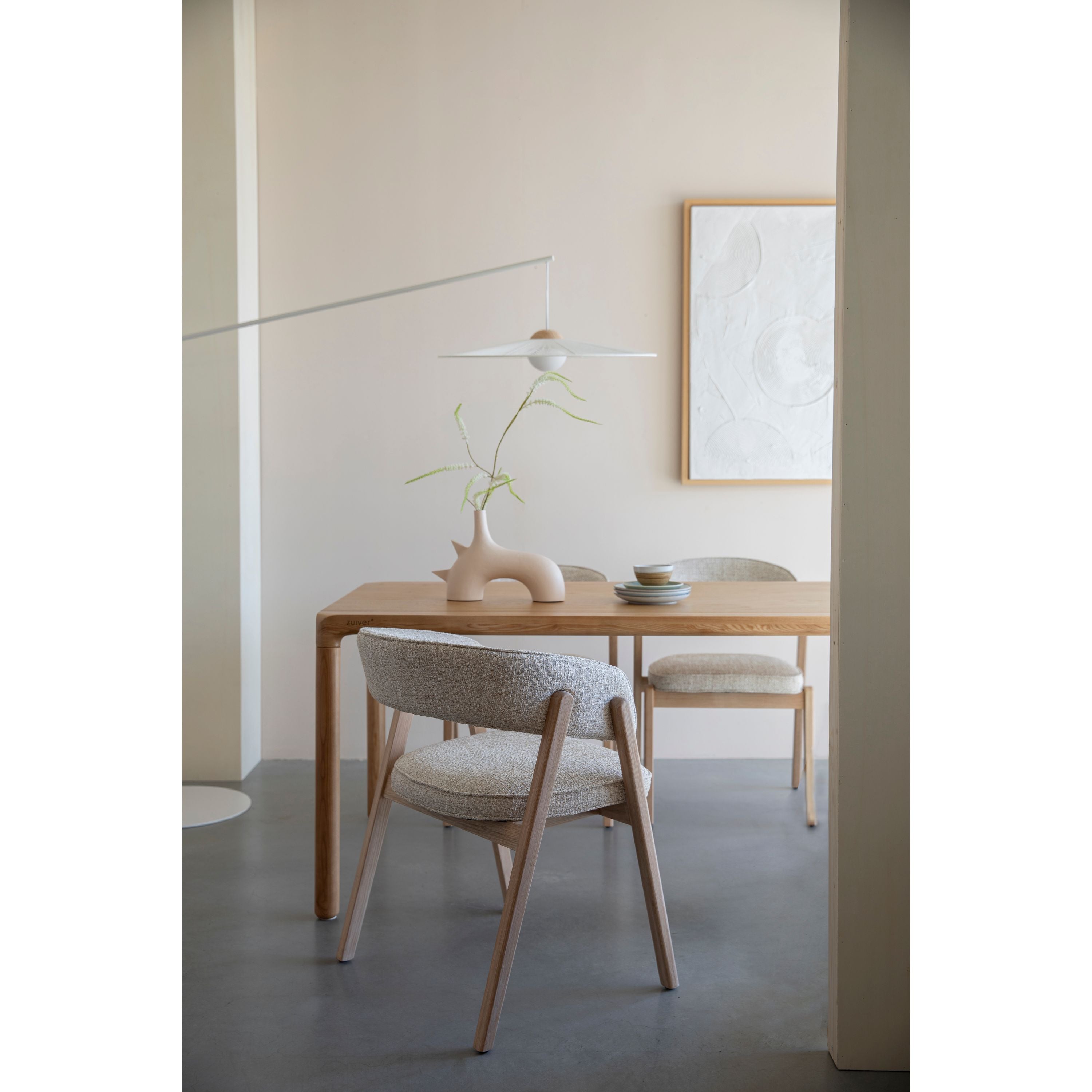 Zuiver Bright Eetkamerstoel Armleuning Beige