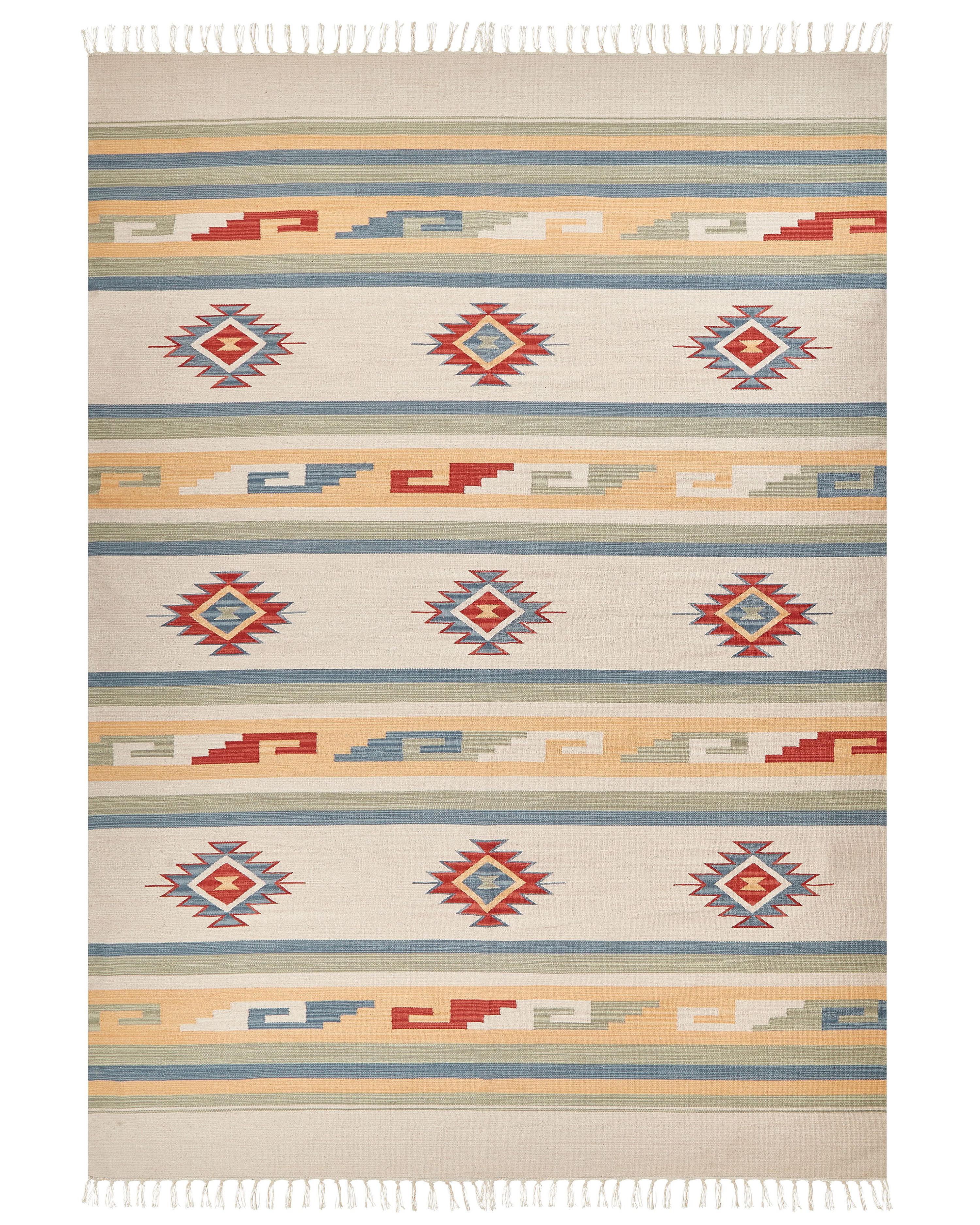 Rug APARAN Beige 140 x 200 cm Cotton Kilim