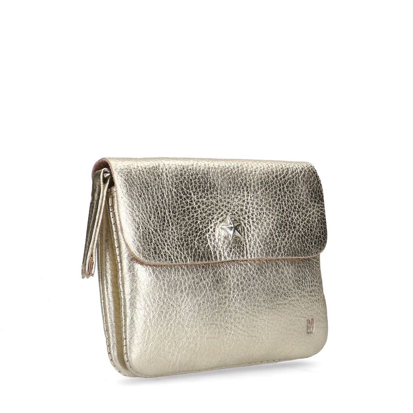 Manfield Goudkleurige leren portemonnee