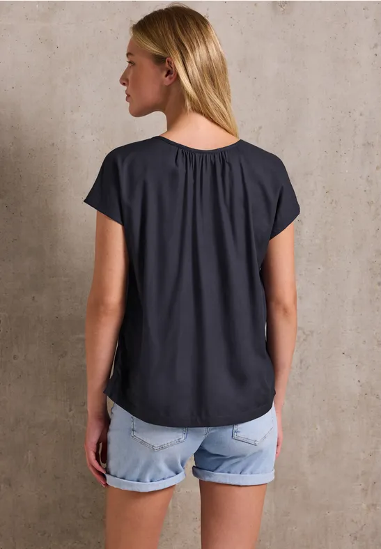 Viskosebluse mit Raffung