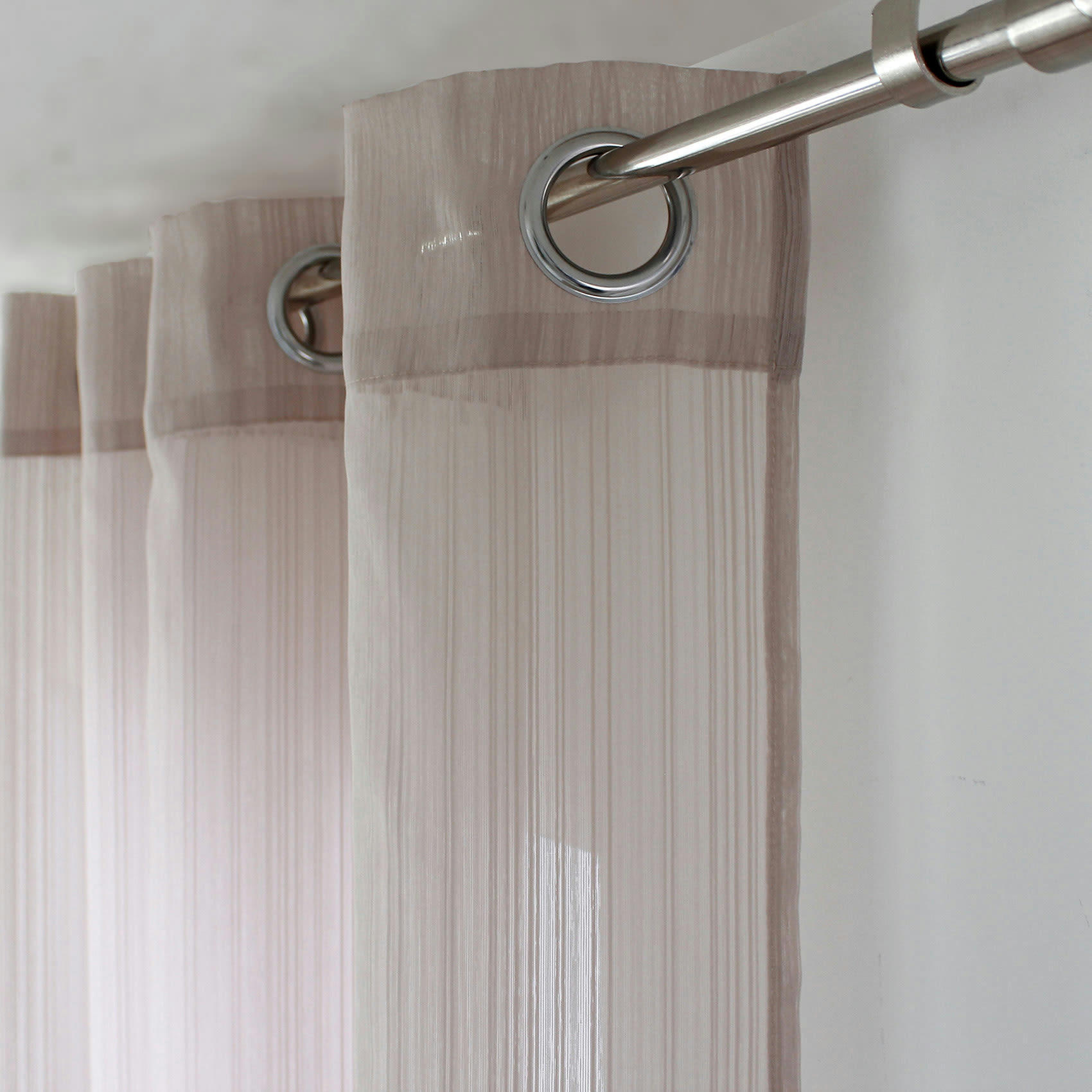 - Voilage tamisant à bande tissée polyester naturel 140x240 cm