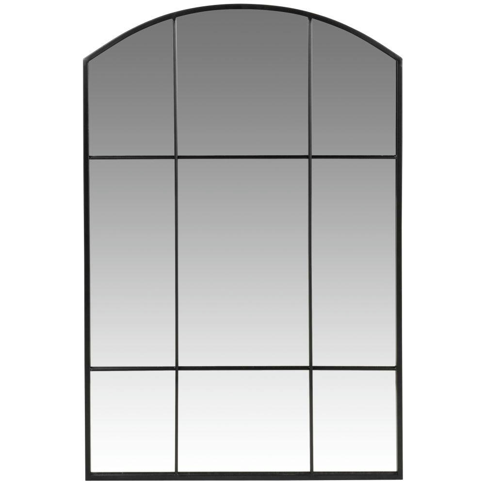 KASSEL - Miroir fenêtre rectangulaire arrondi en métal noir 60x90