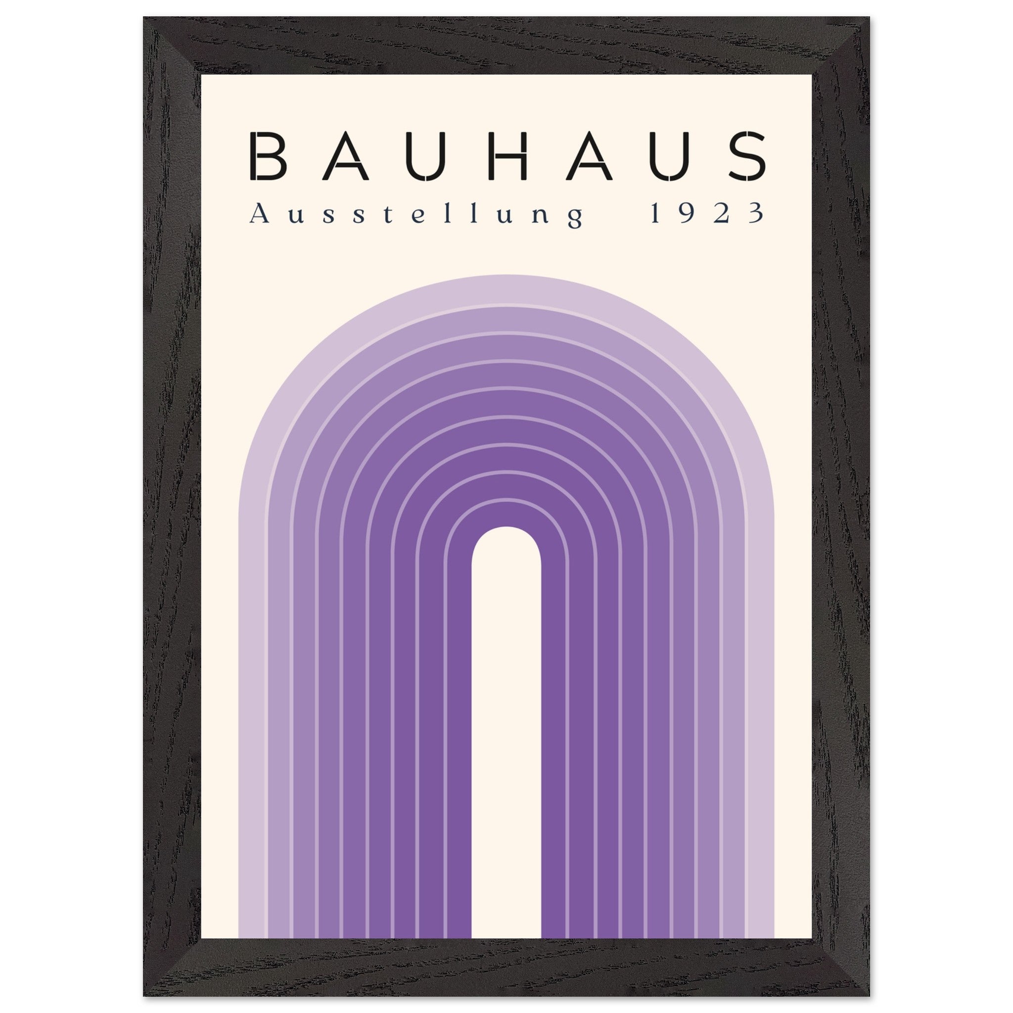 Artfulprints Poster met Lijst Bauhaus - Purple rainbow  - A4 21x29.7 cm - Paars