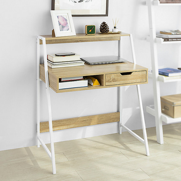 Bureau Informatique avec tiroir et étagère, Cadre métal, FWT63-N, SoBuy